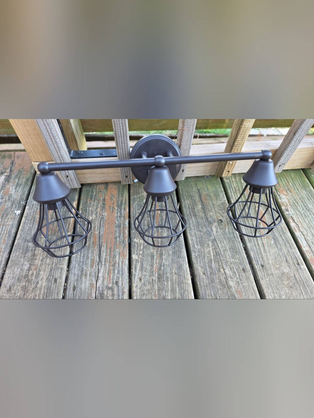 Source Unknown Oil-Rubbed Bronze 3-Light Cage Vanity Light